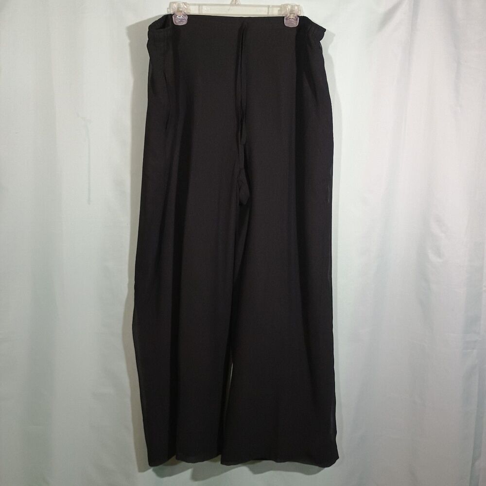 Black Wide Leg Palazzo Pants – High Waist Flowing Dressy Trousers